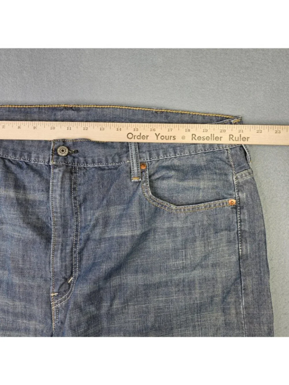 Levis 569 Jeans Mens 42x32 Blue Denim Crosstown Wash Relaxed Straight Y2K Grunge